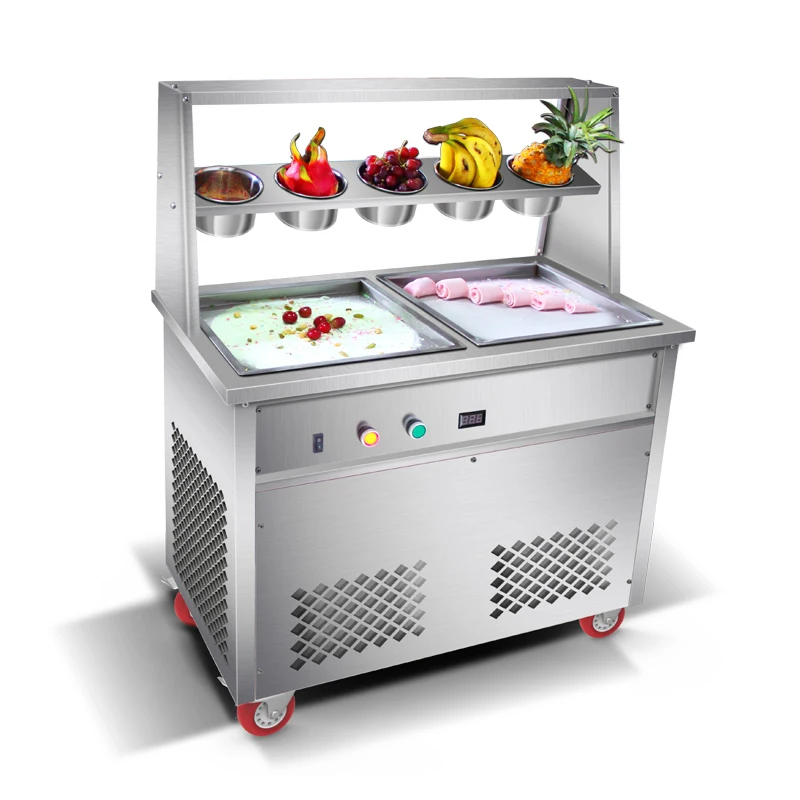 

2021 Commercial Fry Yogurt Making 110v 220v Thailand Fried Ice Cream Pan Machine Ice Cream Making