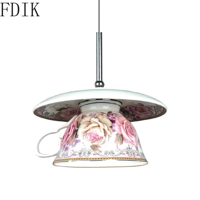 Керамическая Подвесная лампа для кофейной чашки простой подвесной светильник в