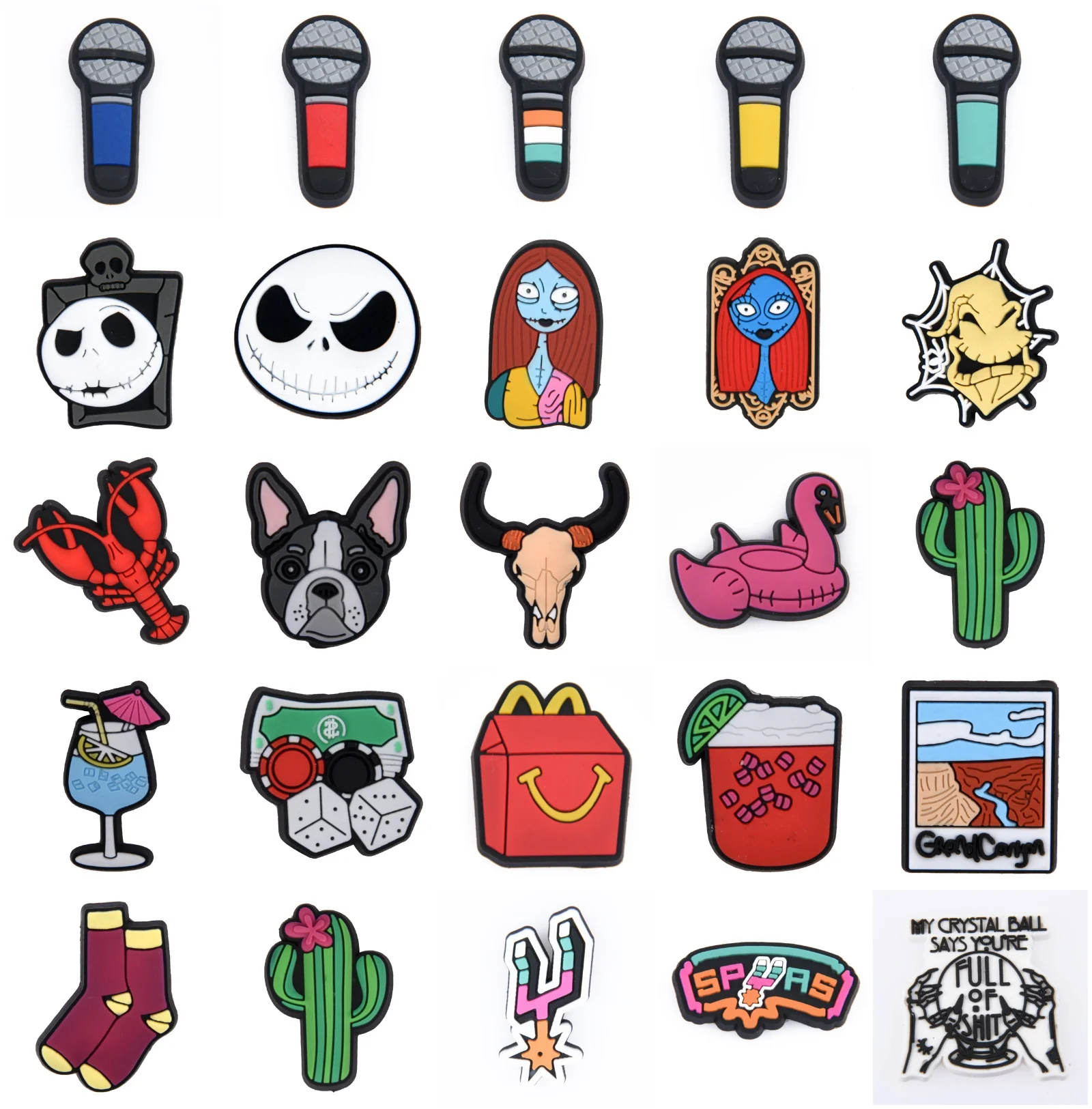 Original PVC Shoe Buckle Accessories DIY Black Girl Bad Bunny Dollar Shoes Decoration JIBZ for Croc Charms Bracelets Kids Gift | Обувь
