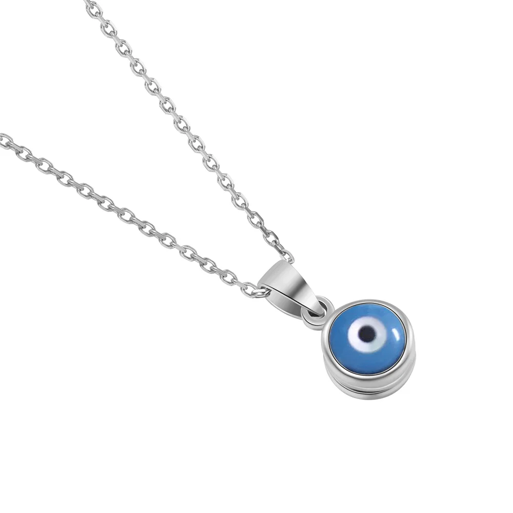 

TKJ Hot Selling European And American Fashion Turkish Blue Eyes Ladies Necklace Personality Blue Eyes Necklace Girls Accessories