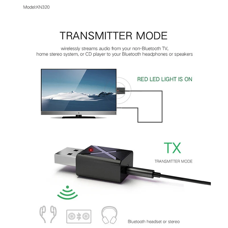 Bluetooth 5,0 аудио приемник передатчик мини стерео Bluetooth AUX RCA USB 3,5 мм разъем для ТВ ПК автомобильный комплект беспроводной адаптер