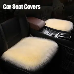 new 1pc fur car seat cover fiber faux auto seats cushion long plush winter warm seats mats universal for bmw toyota honda pink free global shipping