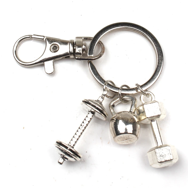 Hot Fashion Accessories Keychain Mini Dumbbell Discus Barbell Keychain Fitness Charm Keychain Designer Gift Coach Souvenir Charm images - 6
