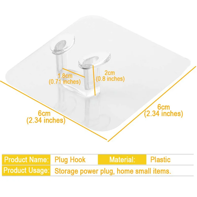 105pcs wall storage hook punch free power plug socket holder strong adhesive plug hooks for kitchen bathroom office phone towel free global shipping