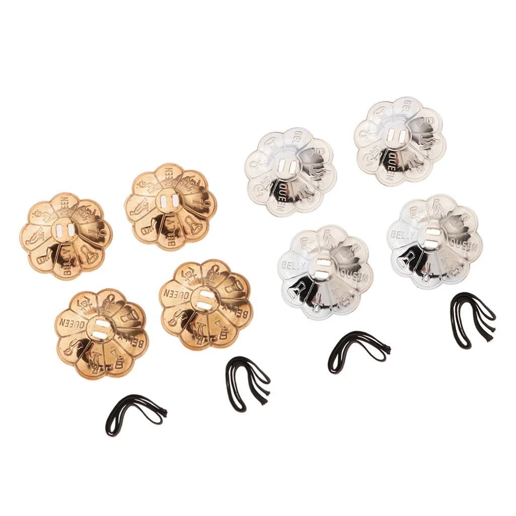 4x цветок Форма живота Танцы тарелки пальчиковые Чистая латунь танцевальная