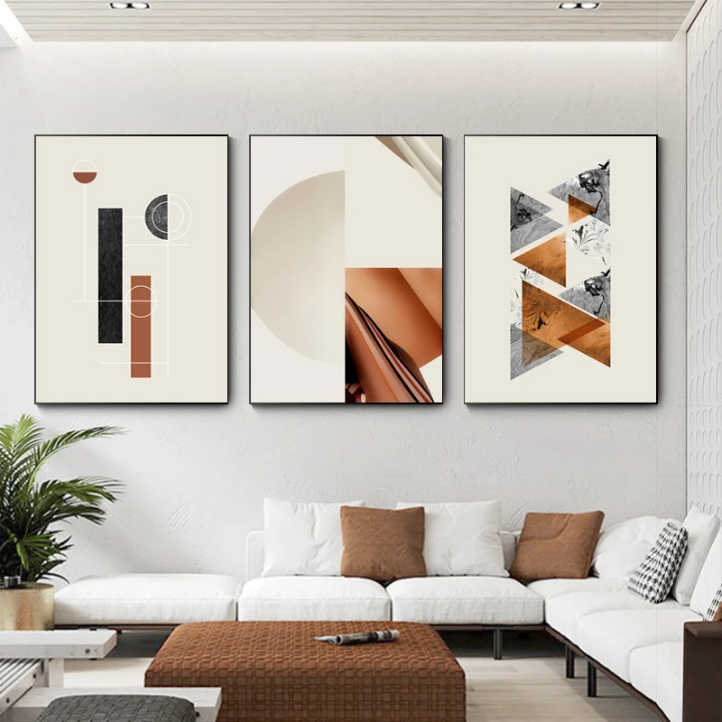 

Абстрактный геометрический рисунок Morandi оранжевый акварель настенный постер скандинавский холст schilфлинг искусство фото фон домашний декор