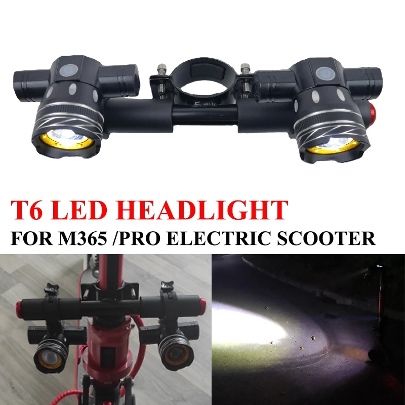 

Electric Scooter LED Headlight USB Rechargeable Fog Lamp for Xiaomi M365 Pro T6 Spotlight, 1200MAh