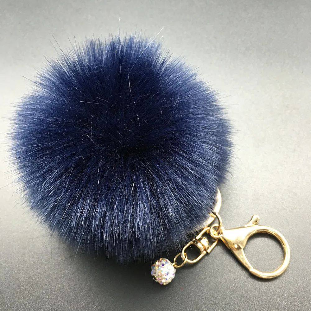 

Rabbit Fur Pom Snow Furry Ball Keychain Faux Fur Keychain Porte Clef Pom-pom De Fourrure Fluffy Bag Charms Rabbit Keychain