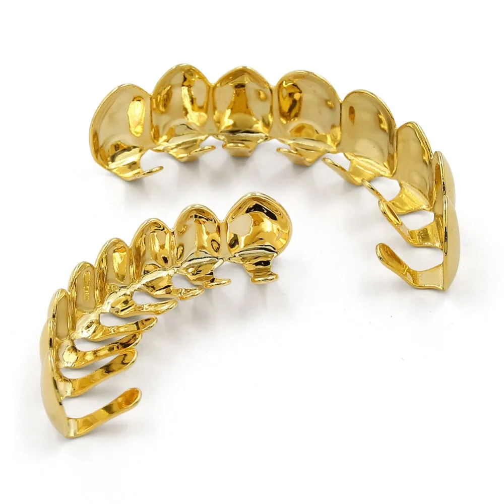 OH 8/8 Hip Hop Teeth Grillz Set Gold Silver Color Top &amp Bottom Body Jewelry Punk Cosplay Party Tooth Grills Gifts | Украшения и
