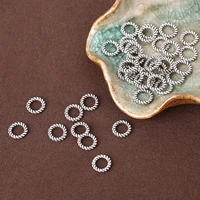 10pcs 10 mm retro silver rings beads for diy jewelry components makings zinc alloy metal spacers for bracelets accessories 946