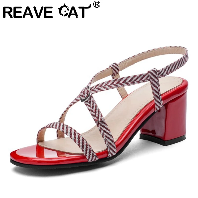 REAVE CAT/2020 г. Лаконичные женские летние сандалии с открытым носком квадратный