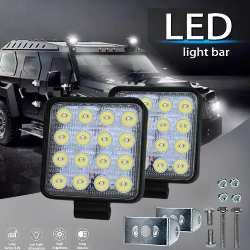 Светодиодный водонепроницаемый алюминиевый светильник 48 Вт для внедорожников