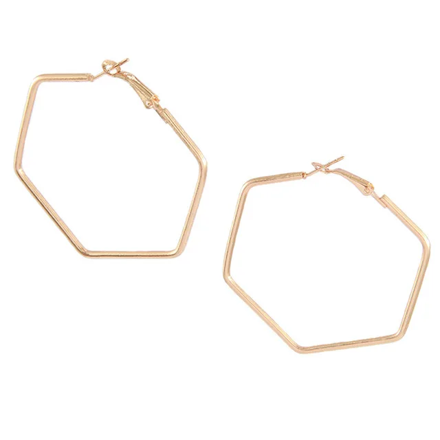 Rose Gold Индивидуальные простые металлические треугольные геометрические серьги, винтажные серьги-кольца для женщин, модные ювелирные аксессуары, подарок - Окраска металла: Rose Gold