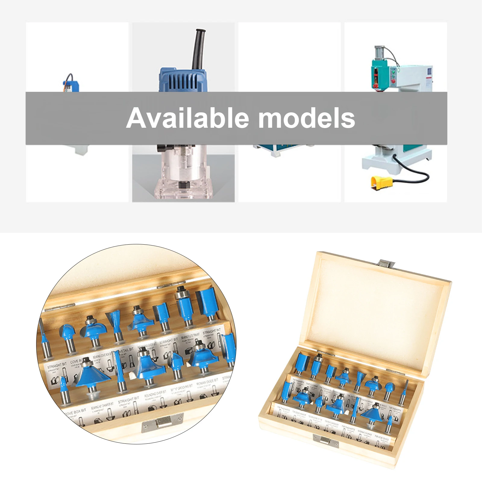 

15PCS Woodworking Milling Cutter Sets Trimming Engraving Machine Carbide Router Bit For Wood Cutter Electric Woodworking Cutter