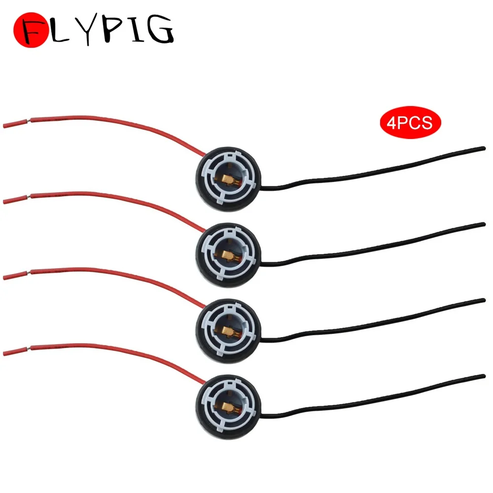 

FLYPIG 4Pcs 1156 LED Bulb Holder LED Socket Adapter Connector LED Bulb Turn Signal Tail Lights Connector Lamp Wiring