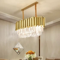modern crystal rectangular chandelier for kitchen gold chandeliers for living room restaurant high quality hanging light fixture