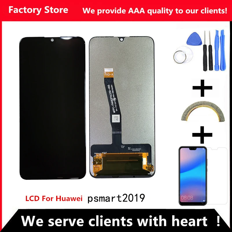 ЖК дисплей 6 21 дюйма для Huawei P Smart 2019 + дигитайзер сенсорного экрана в сборе сменный
