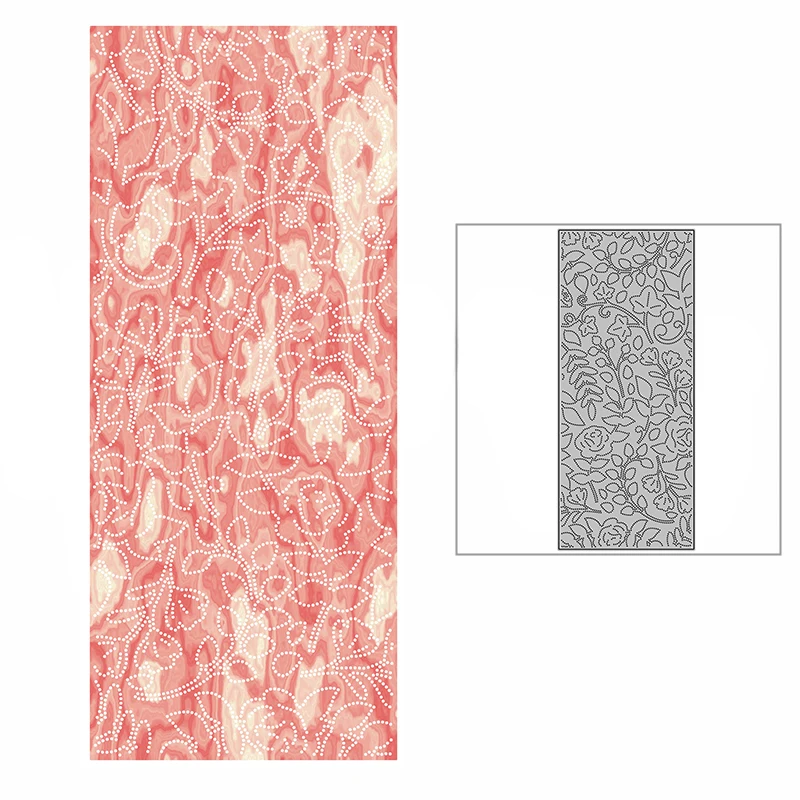 

New Slim Spotted Sweet Flowers Background Plate Craft Embossing Mold 2021 Metal Cutting Dies for Scrapbooking Album Card Making