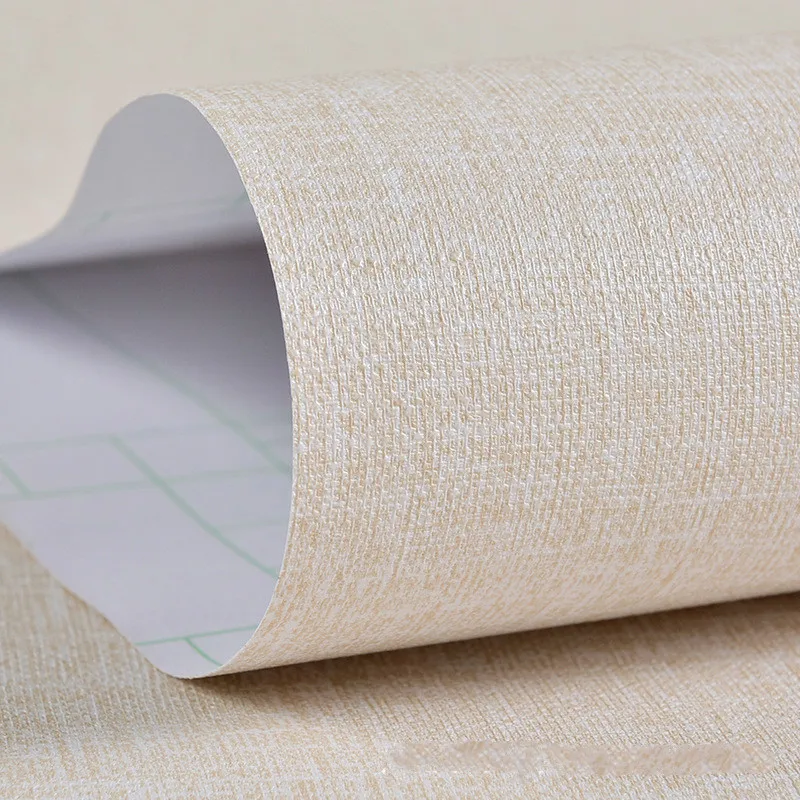 3 м Новые однотонные самоклеящиеся виниловые обои с имитацией ткани для гостиной