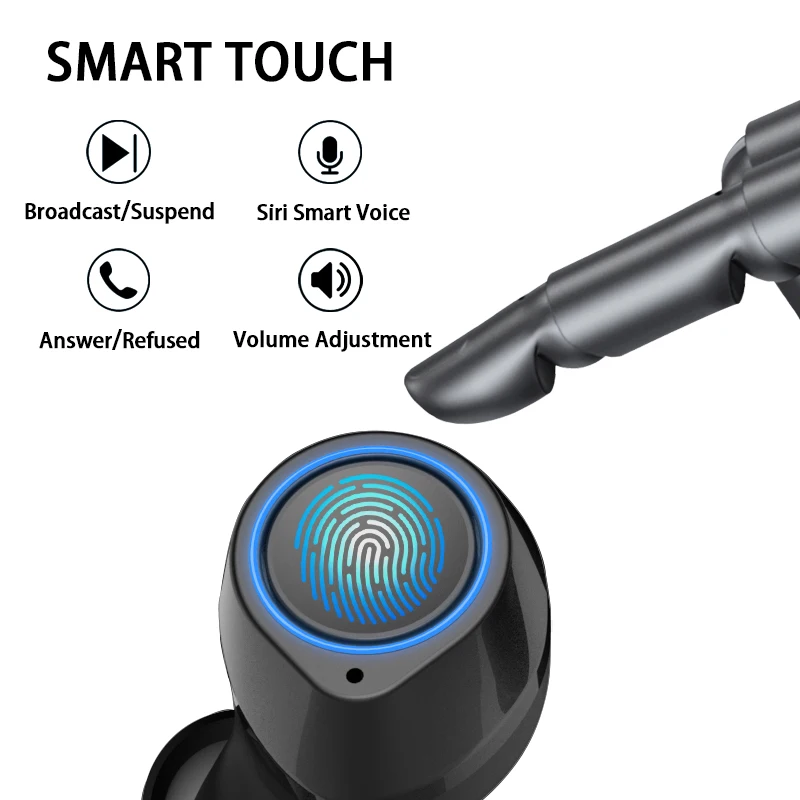 Bluetooth наушники беспроводные стерео с шумоподавлением мини микрофоном для Samsung