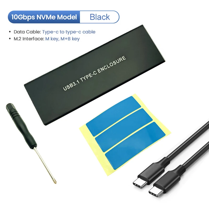 Black NVME C-C wire H1111Z M2 SSD чехол NVME корпус M.2 для usb type C 3,1 SSD адаптер для NVME PCIE NGFF SATA M/B Ключ SSD диск коробка M.2 SSD чехол - Цвет: Black NVME C-C wire