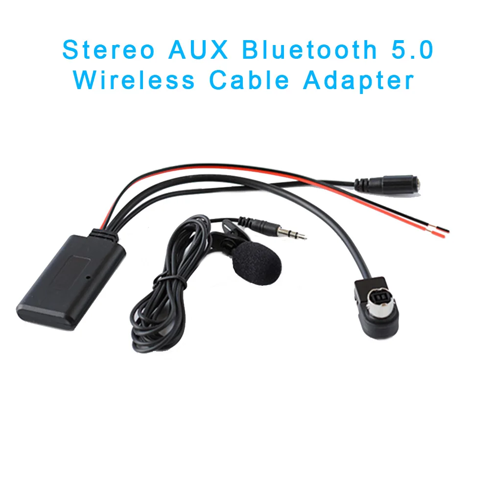 

For Alpine/JVC Ai-NET KCA-121B Stereo AUX Bluetooth 5.0 Wireless Cable Adapter With Microphone For JVC And All UniLink Devices