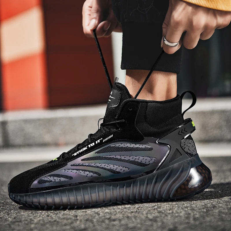 

2020 Trendy fashion Men Sneakers High Top Keep warm Men's Casual Shoes Comfortable Damping Man's Lace-up shoes Winter Snow Shoe