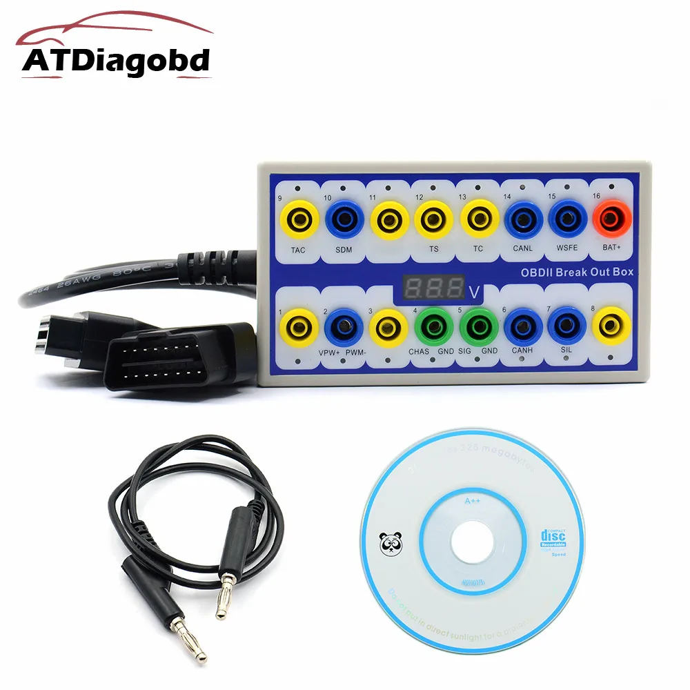 Лучшая цена OBDII протокол детектора диагностики автомобиля OBD 2 разрывная Коробка
