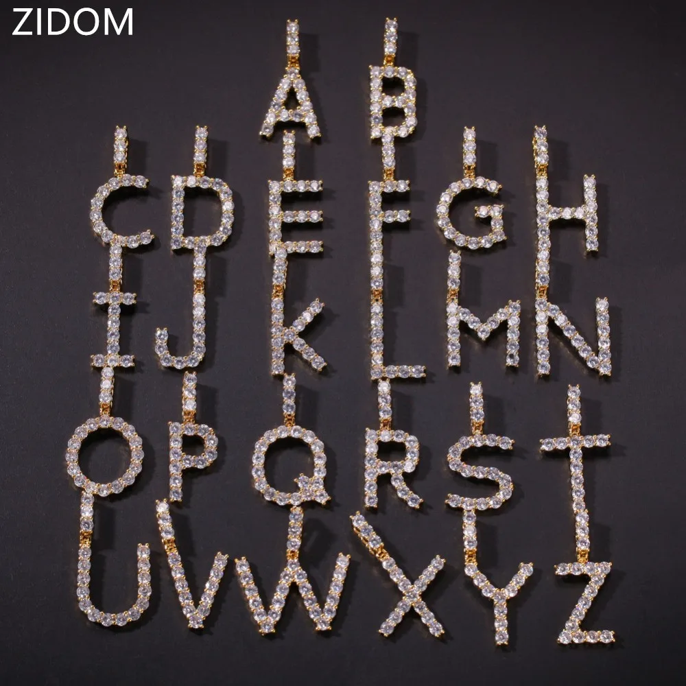 Мужские ожерелья подвески в стиле хип хоп со льдом на заказ с буквенным принтом