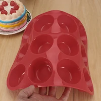 pudding steamed cake mold mini muffin 12 holes non stick diy cupcake cookies fondant silicone round mold baking pan baking tool