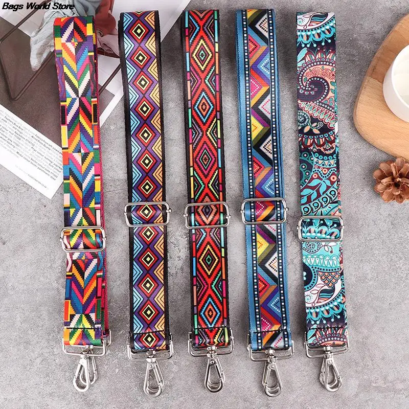 Nylon Bag Strap 1PC Woman Colored Straps for Crossbody Messenger Shoulder Bag Accessories Adjustable Embroidered Belts Straps