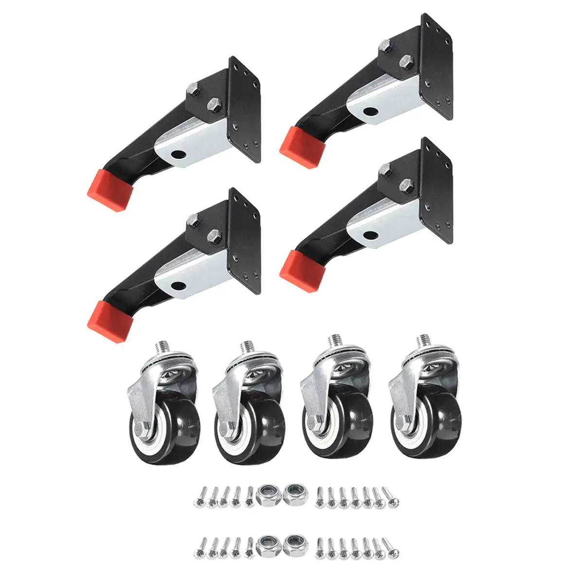 

4 Pcs/Set Heavy Duty 660 LBS Workbench Casters Kit Retractable Caster Wheels For Workbenches Machinery & Tables