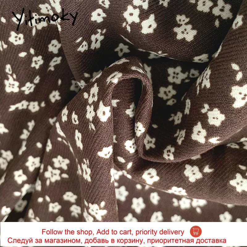 

Yitimoky Lace Print Dresses Women Butterfly Sleeve Square Collar Spliced Spring 2021 New Empire Zipper Casual A-Line Dress