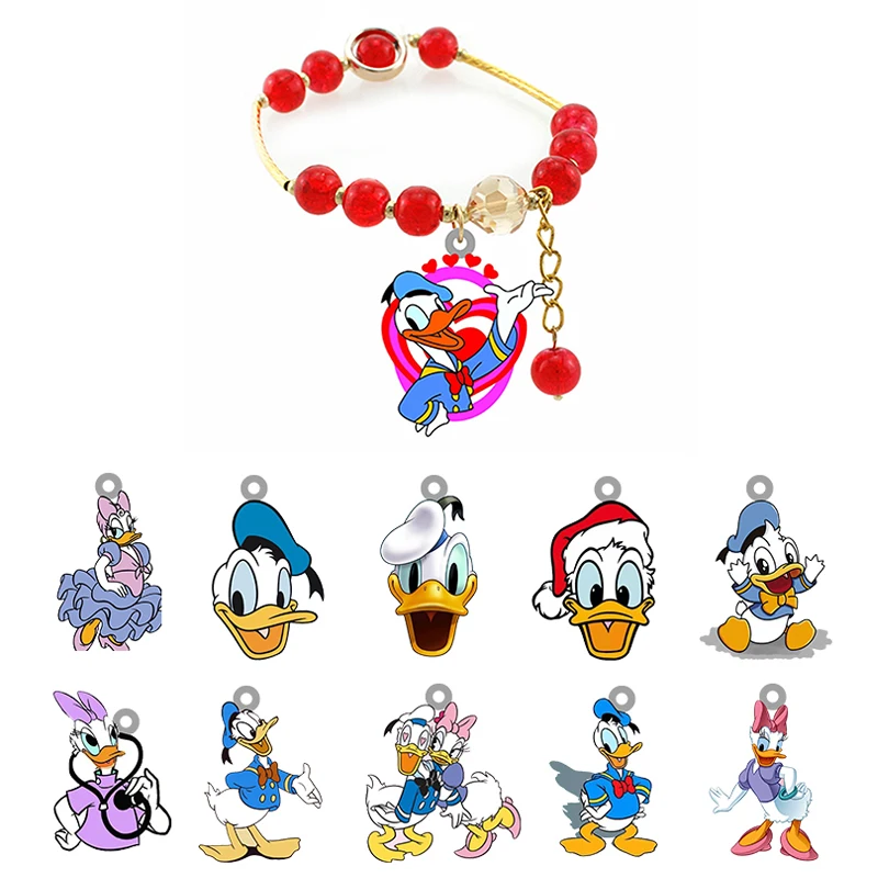 

Disney Donald Duck Couple Bracelet Unique Red Beaded Bracelet Jewelry Fashion Handmade Resin Beaded Acrylic Bracelet