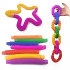 Разноцветные Пластиковые трубчатые спирали, Детские Волшебные игрушечный круг, Забавные Игрушки для раннего развития, развивающая Складная антистрессовая игрушка