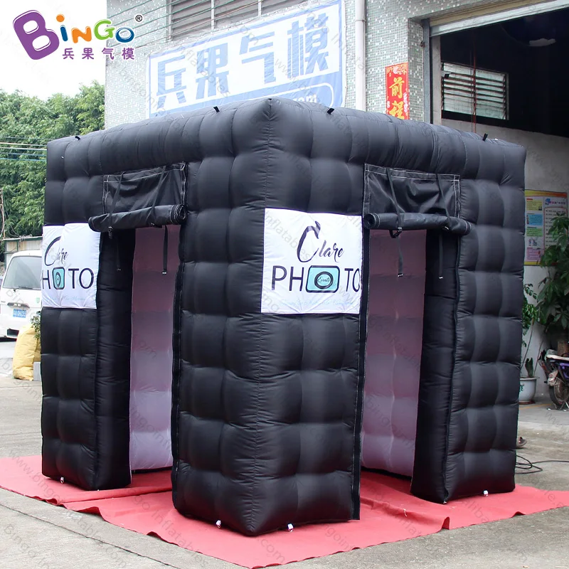 

Custom Made 8x8x8 Feet Inflatable Black Outside And White Inside Photo Booth Tent - BG-T0120