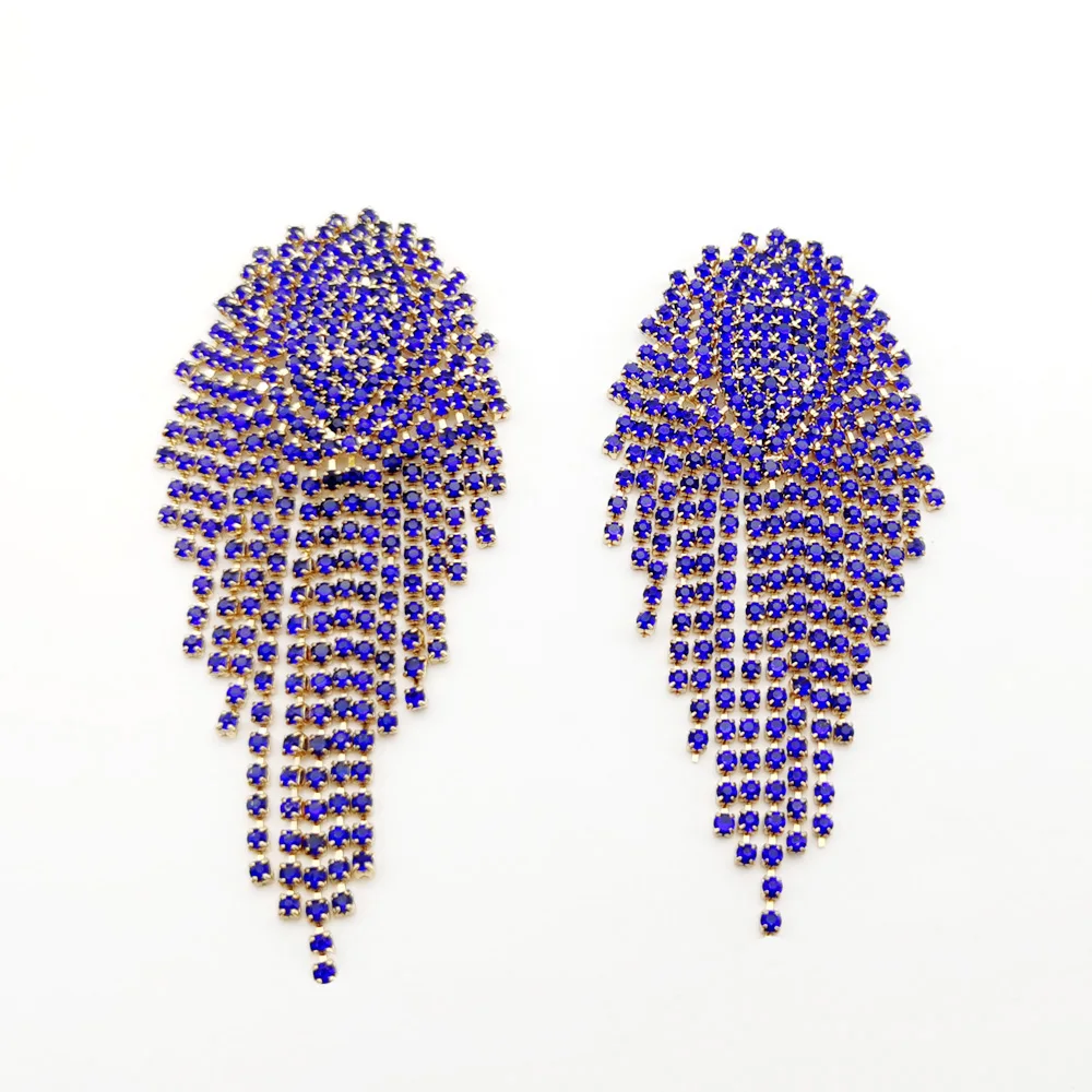 Женские серьги в стиле бохо с разноцветными радужными кристаллами Длинные