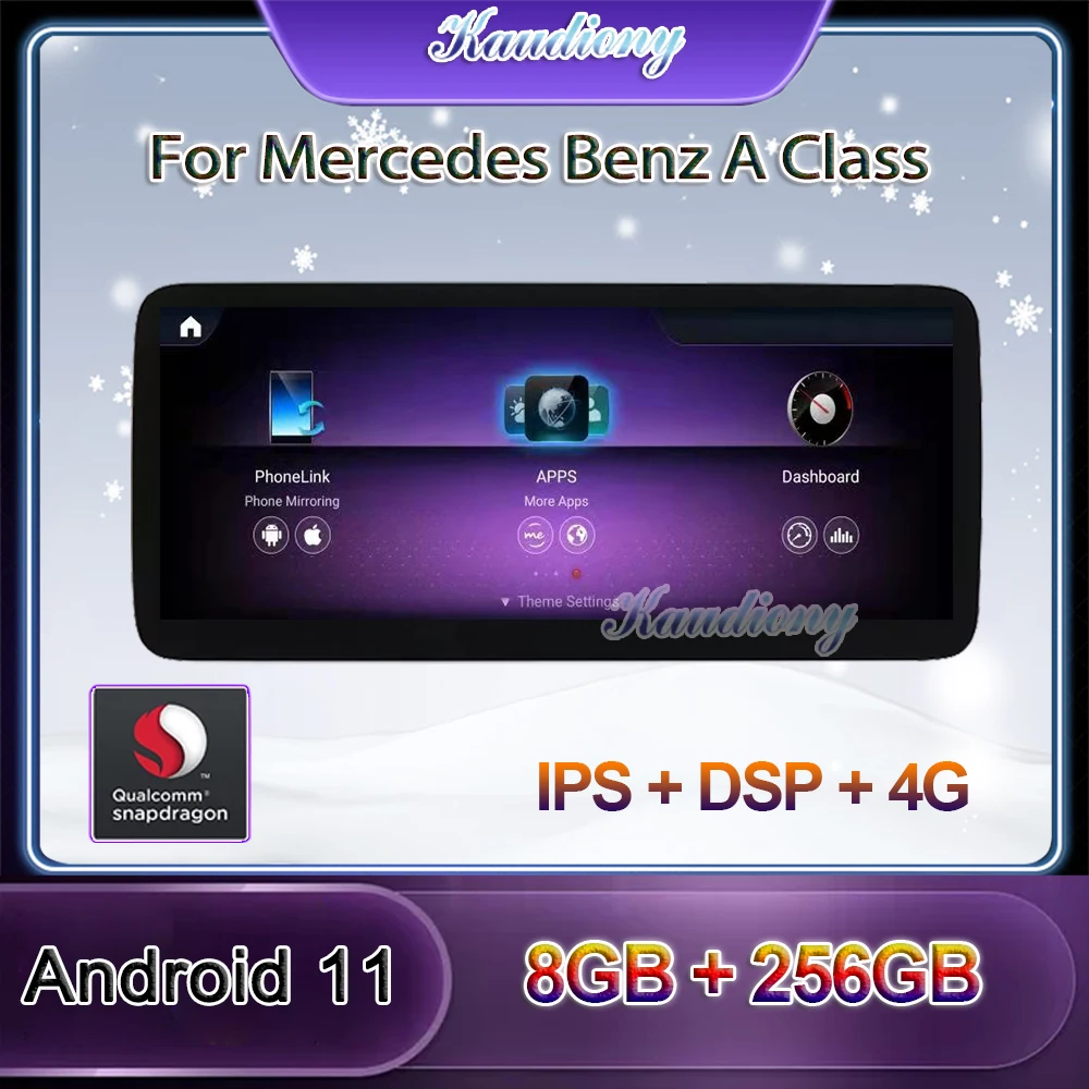 

Автомагнитола Kaudiony, DVD-плеер на Android 11, с GPS, для Mercedes Benz A Class W176 CLA X156 A200 A260 CLA180 CLA200 CLA250 GLA200