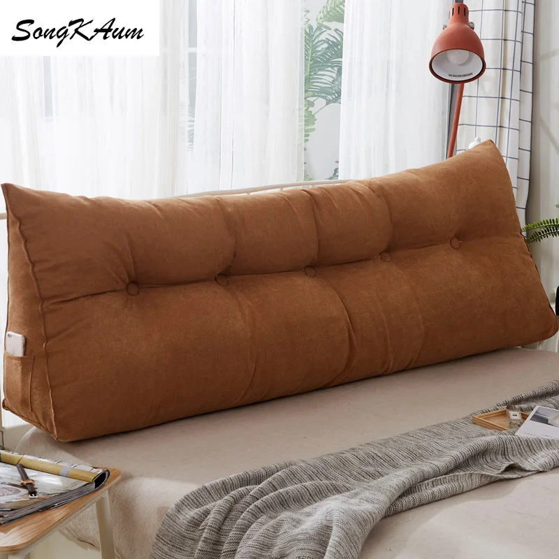 

Washable Long Bedside Pillows With Filling Modern Simplicity Pillow Single Double Home Cushion Tatami For Sleeping