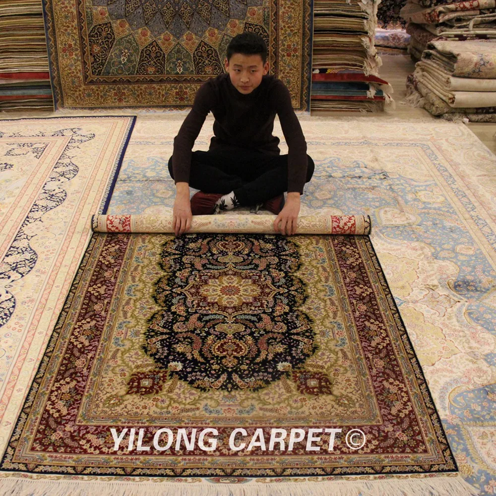 YILONG 4 'x 6' персидский турецкий ковер прочный выгодный античный Шелковый коврик