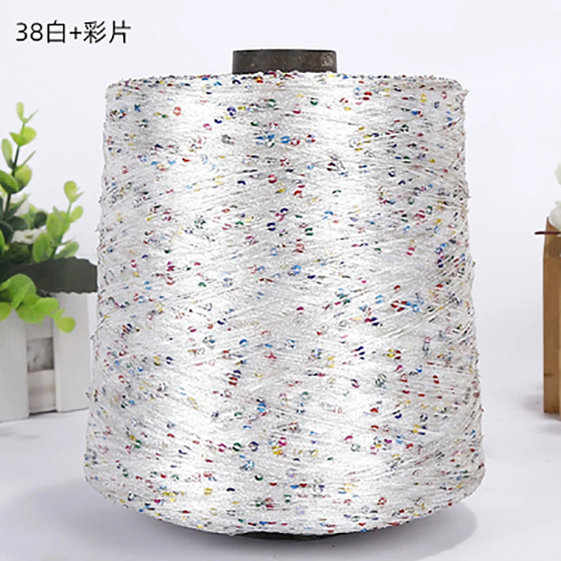 500 г Летняя шелковая блестящая пряжа с блестками ручная вязка крючком вязание