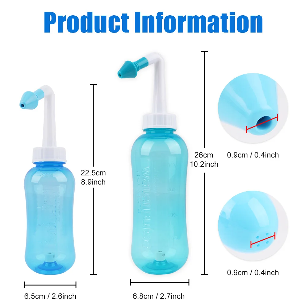 300/ 500ML Nose Wash System Sinus Allergies Relief Nasal Pressure Rinse Neti Pot Nose Trimmer Adults Children Nasal Wash Cleaner images - 6