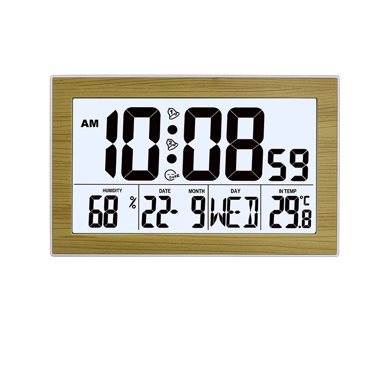 JIMEI H181H-light большой ЖК-дисплей настенные часы Настольный будильник с подсветкой