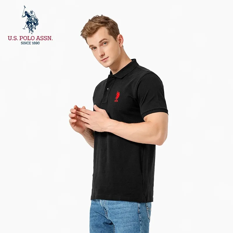 Мужская хлопковая рубашка-поло с коротким рукавом | одежда