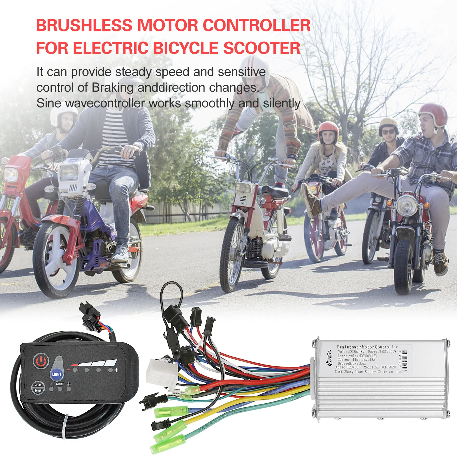 

24V/36V/48V 250W/350W Electric Bicycle E-bike Scooter Brushless DC Motor Controller EBike Accessories Bldc Controller 2021 New