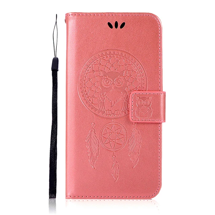 Rose gold Сова Pattern чехол для SONY Xperia 1 10 плюс L3 L2 L1 XA XA1 XA2 ультра XZ3 XZ2 XZ1 компактный XZ2 Премиум кожаный чехол бумажник чехол - Цвет: Rose gold