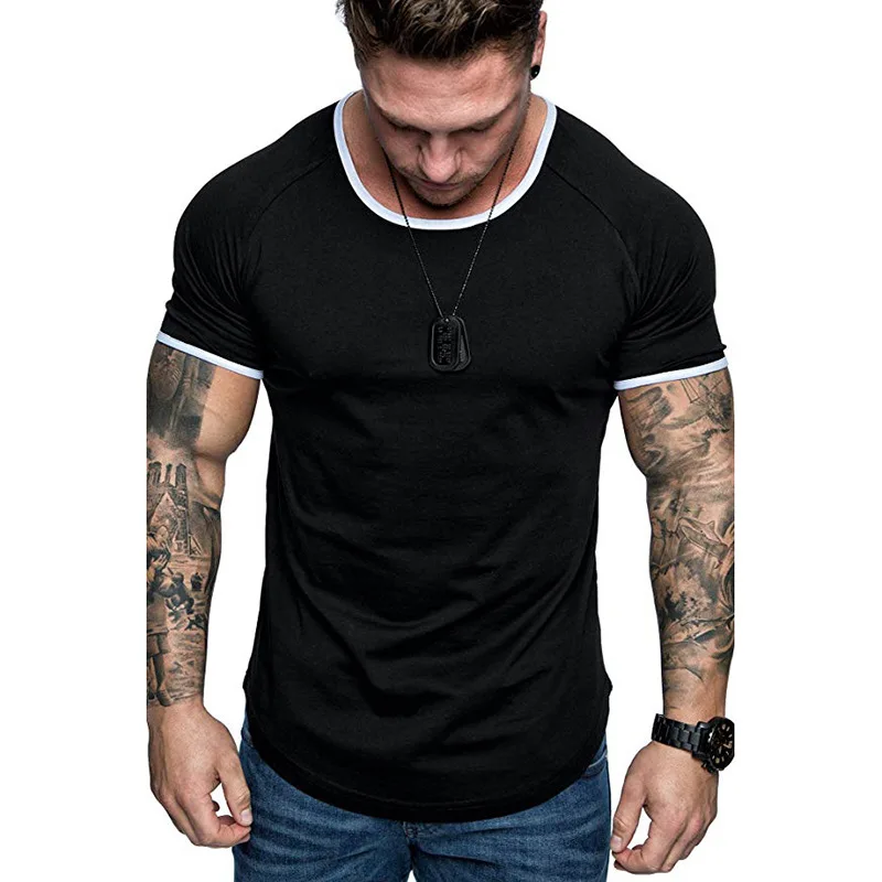 

T Shirt Men's T-Shirt Cotton Blends Short Sleeve O-Neck Solid Color Top Tee Shirts Fashion 2020 Homme Clothes Summer New Tshirts