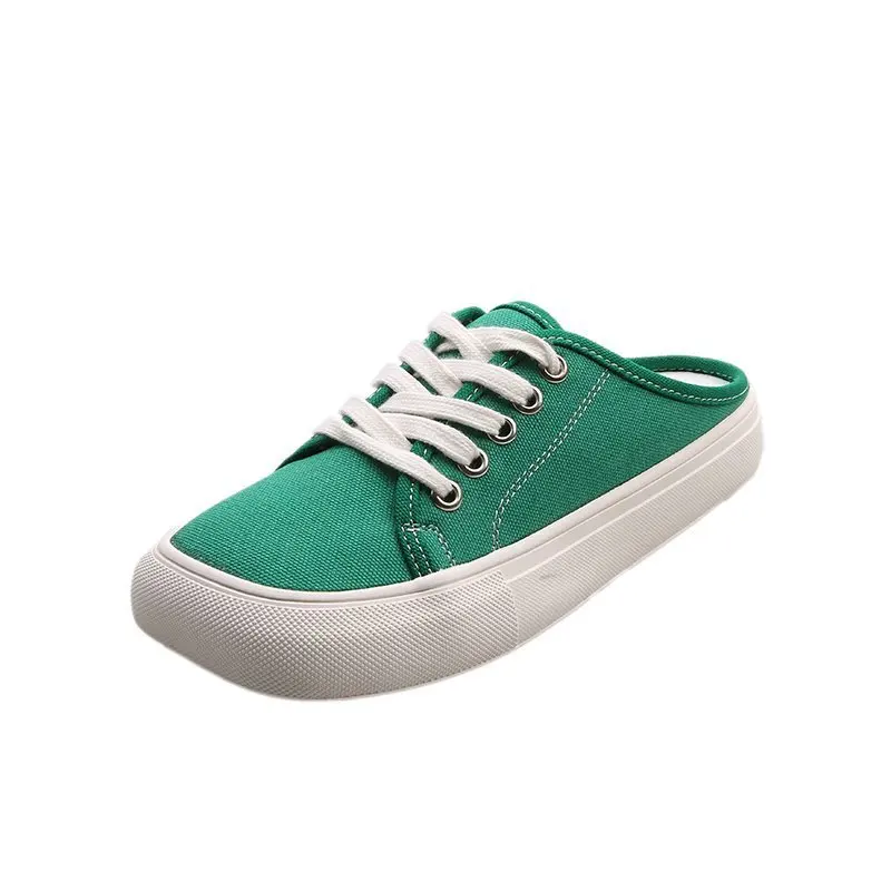 

Female Shoes Ladies' Slippers Luxury Slides Platform Loafers Square Toe 2021 Designer Soft Flat Casual Fashion Basic Canvas Spri