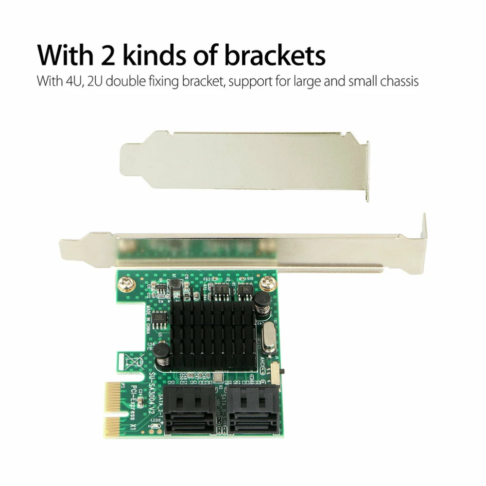 

PCIE to SATA3.0 Expansion Cards PCI-E to 4 Port SATA3.0 Adapter SATA Expansion (Green)