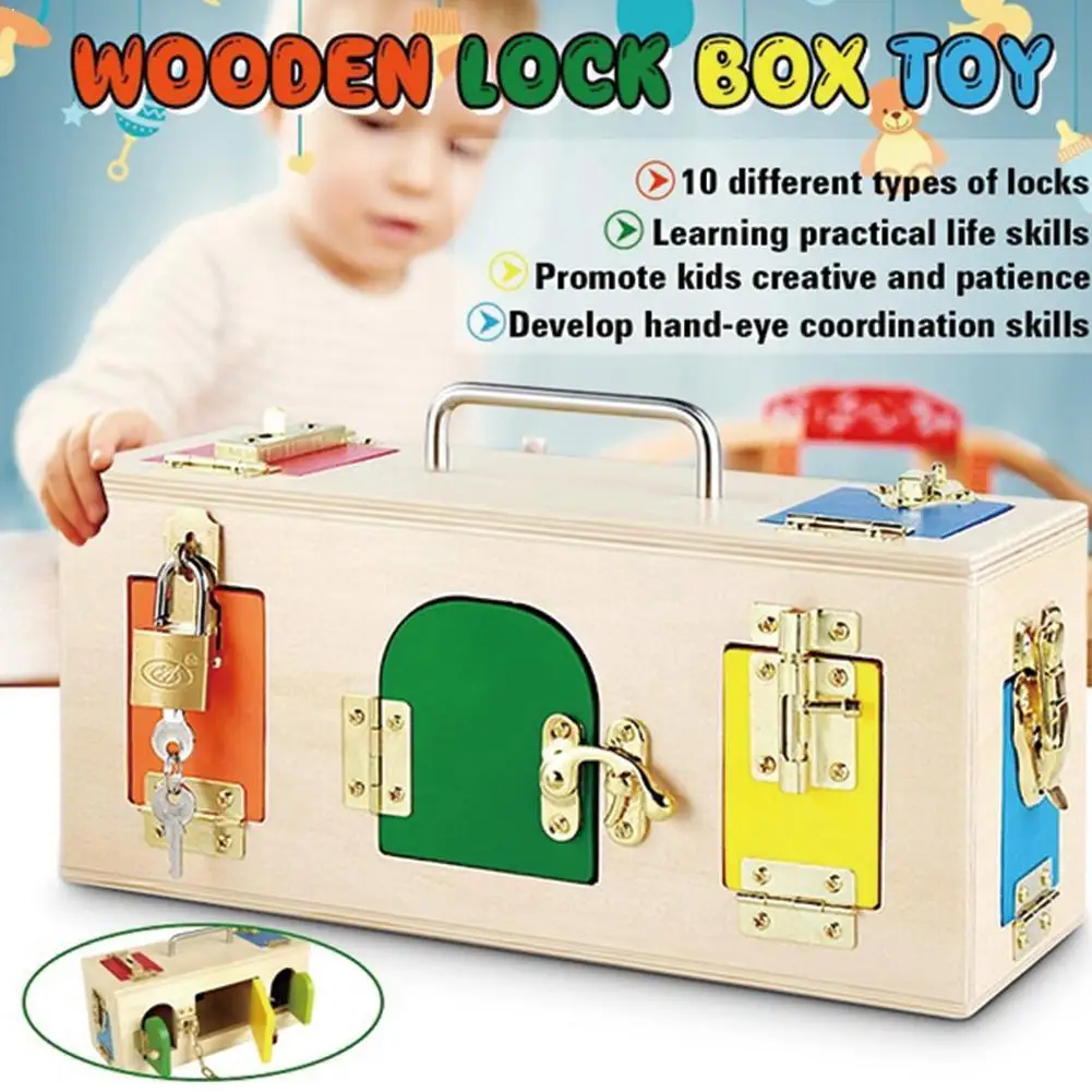 

Children's Early Education Toys Intellectual Science Puzzle Children Educational Box Toy Game Unlock Gift Buckle Lock X4F1
